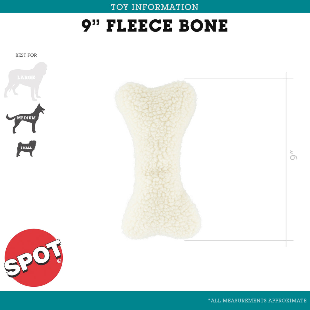 SPOT Vermont Fleece 9" Bone Dog Toy