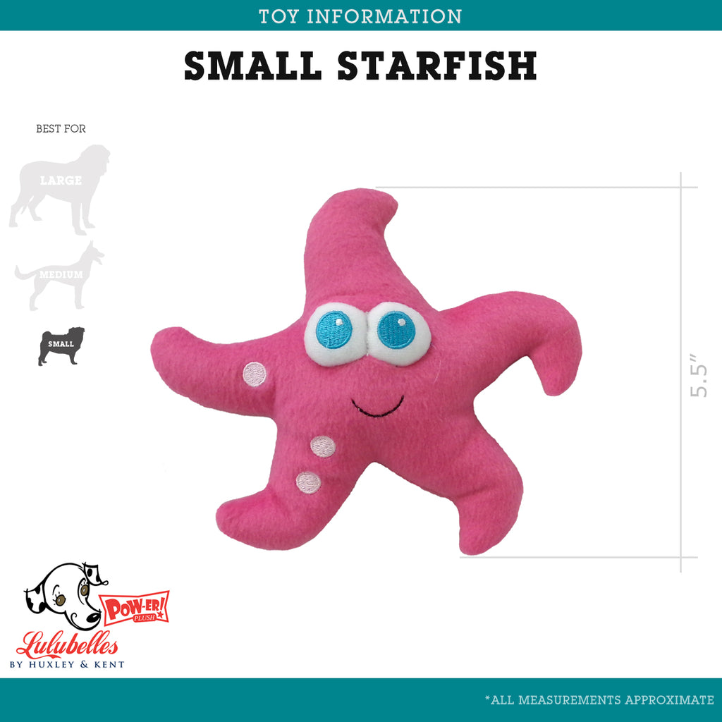 Lulubelles Power Plush Starfish Dog Toy - Small