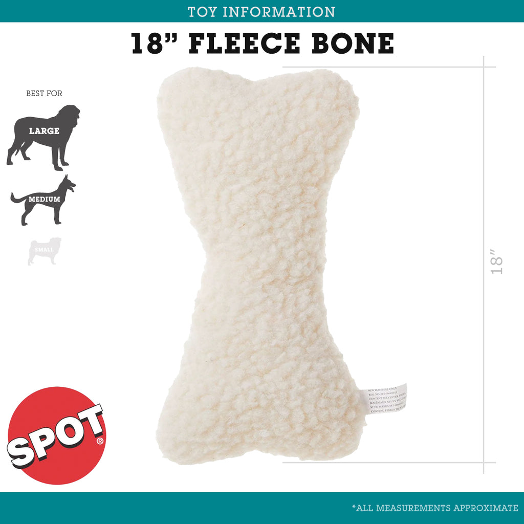 SPOT Vermont Fleece 18" Bone Dog Toy
